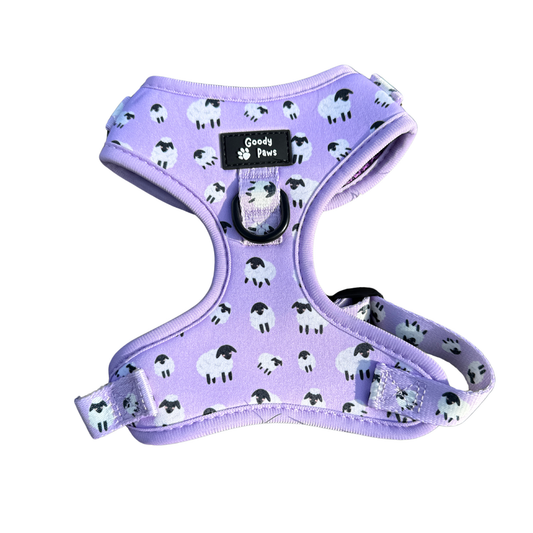 Lilac Sheep Adjustable Dog Harness