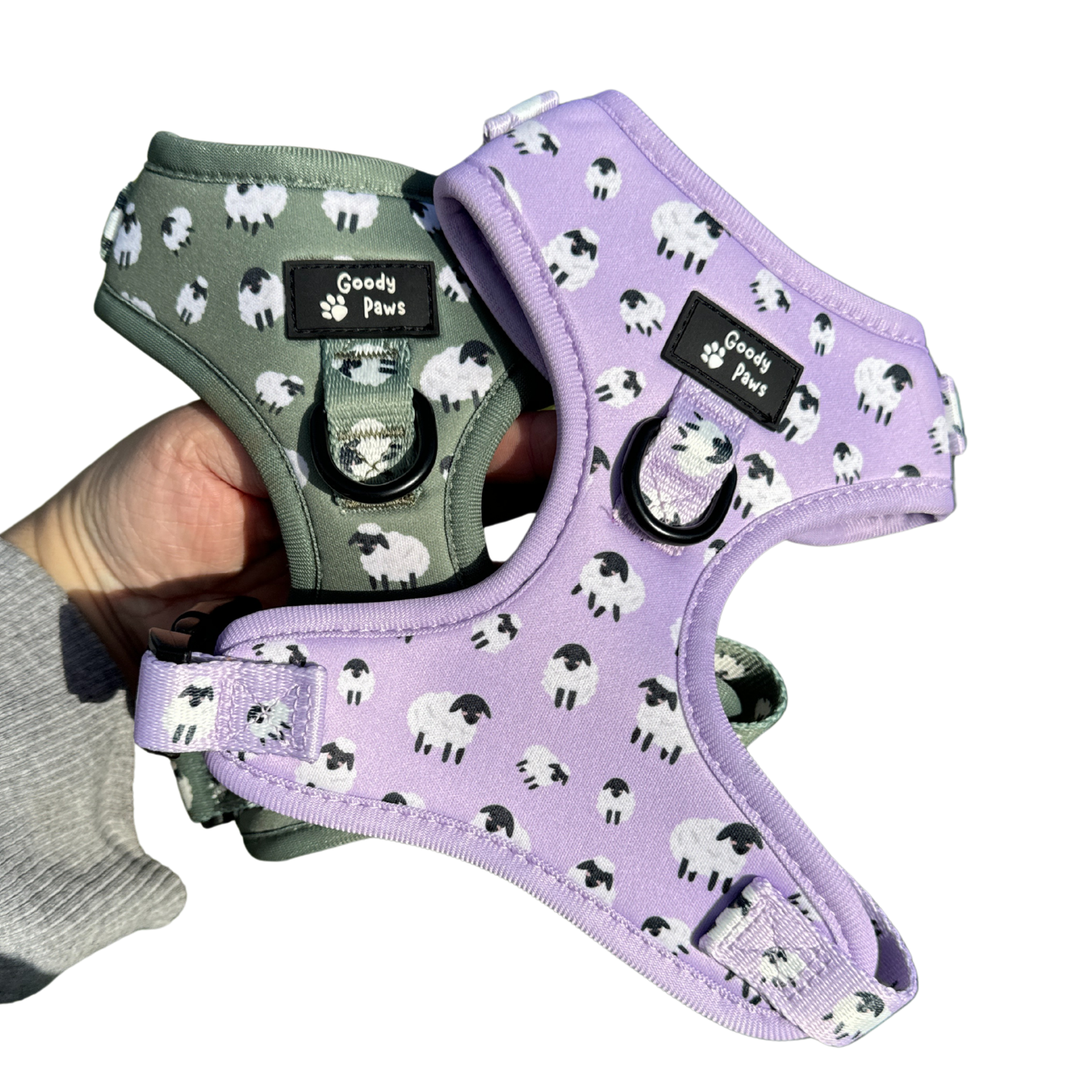 Lilac Sheep Adjustable Dog Harness
