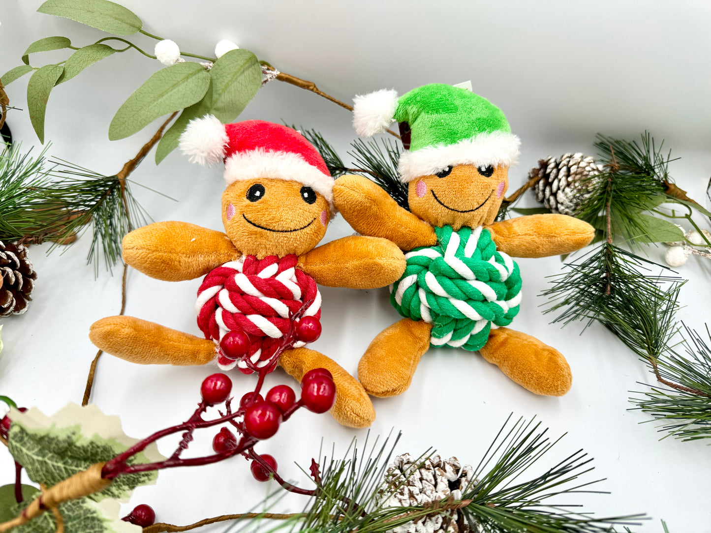 Gingerbread Man Rope Plush Dog Toy