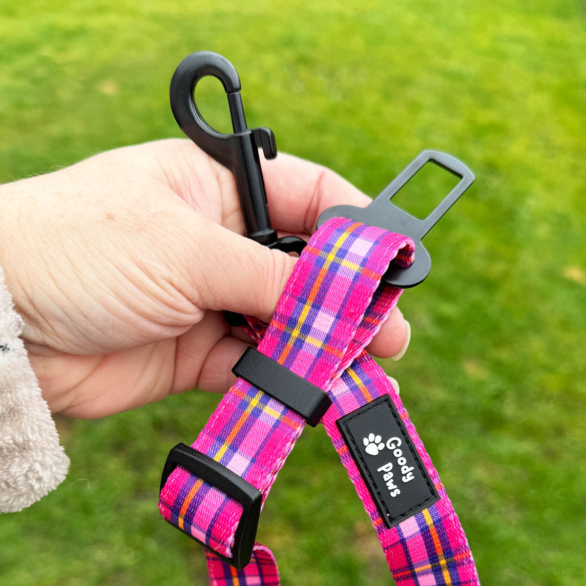 Nancy (Pink Tartan) Seat Belt