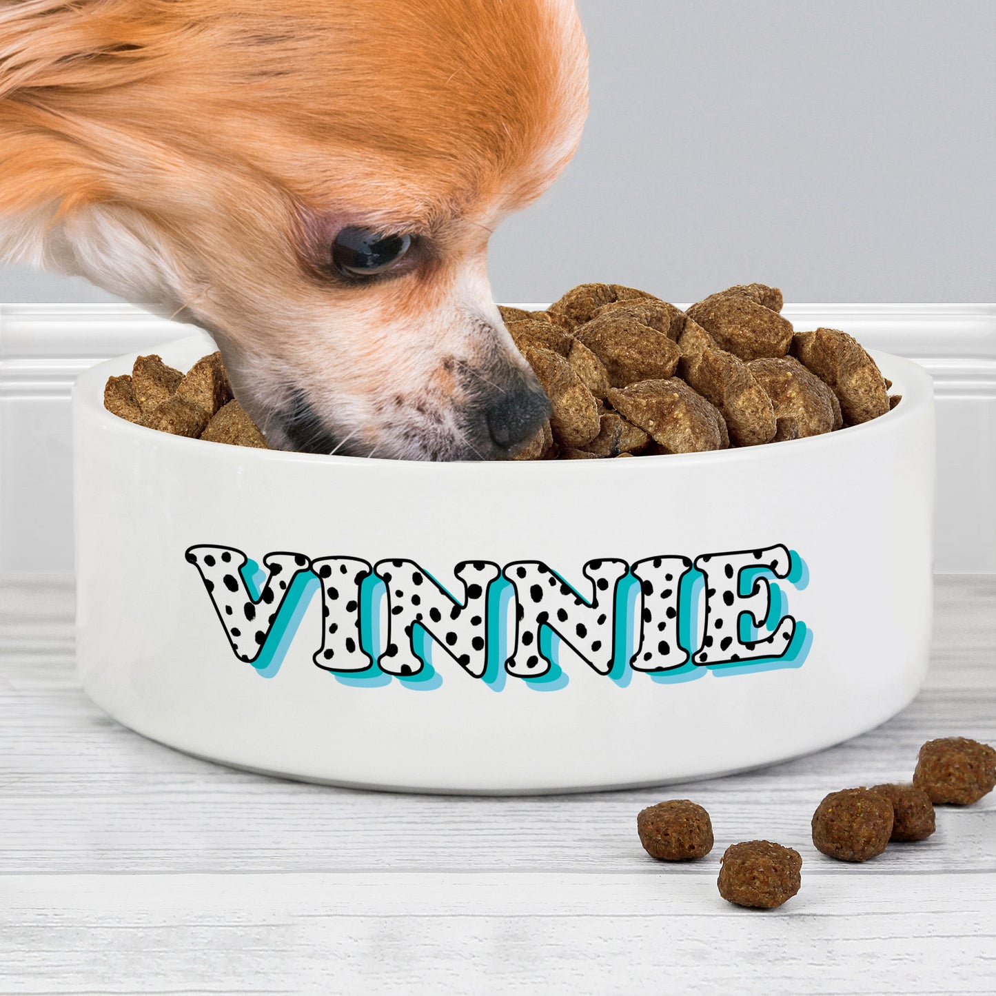 Personalised Blue Spot Pet Bowl
