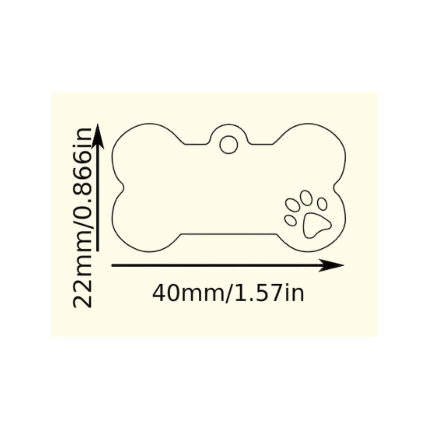 Custom Acrylic Pet ID Tag – Bone Shape with Pattern