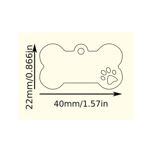 Custom Acrylic Pet ID Tag – Bone Shape with Pattern
