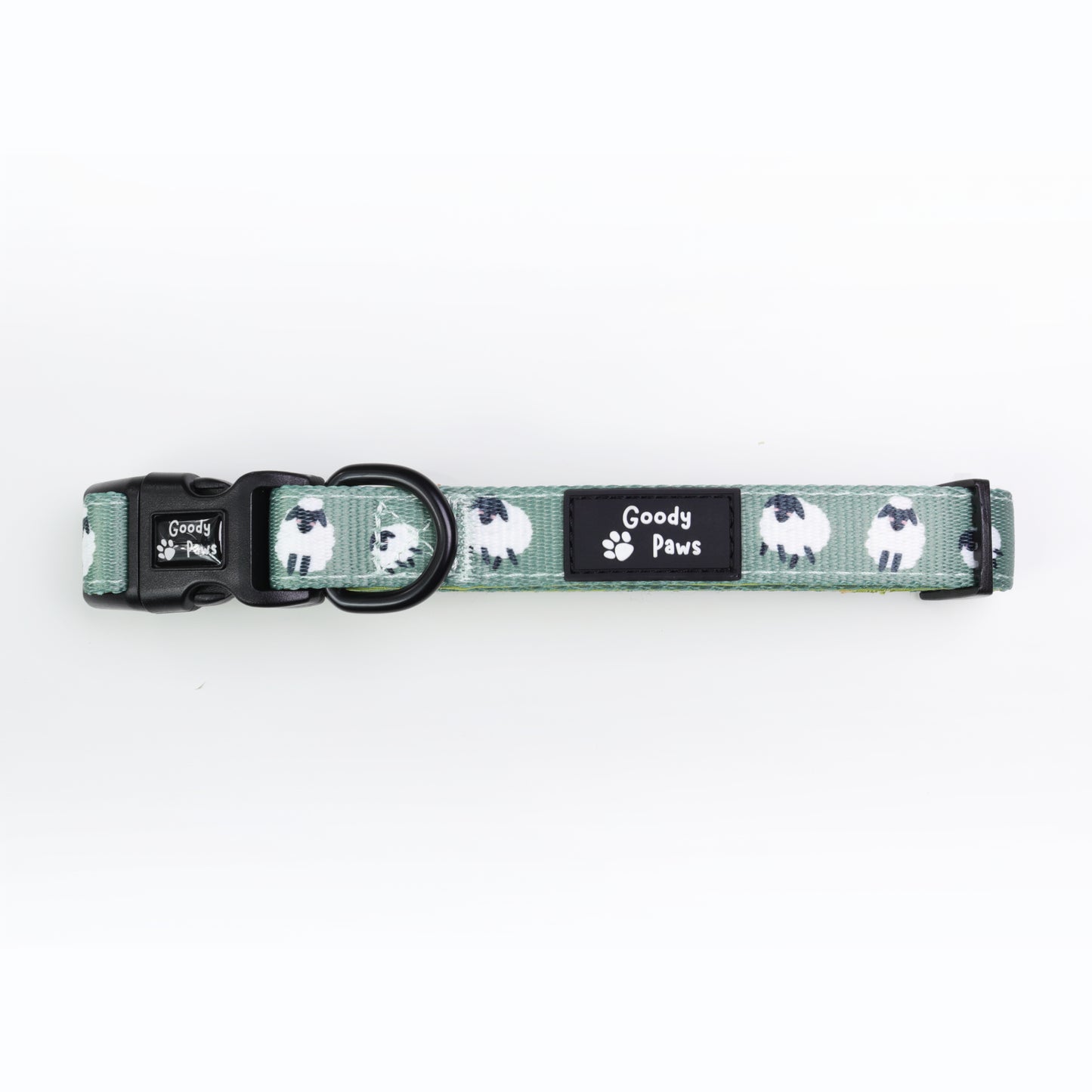 Green Sheep Adjustable Dog Collar