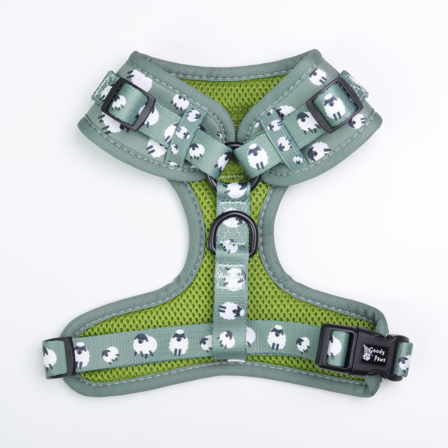 Green Sheep Adjustable Dog Harness