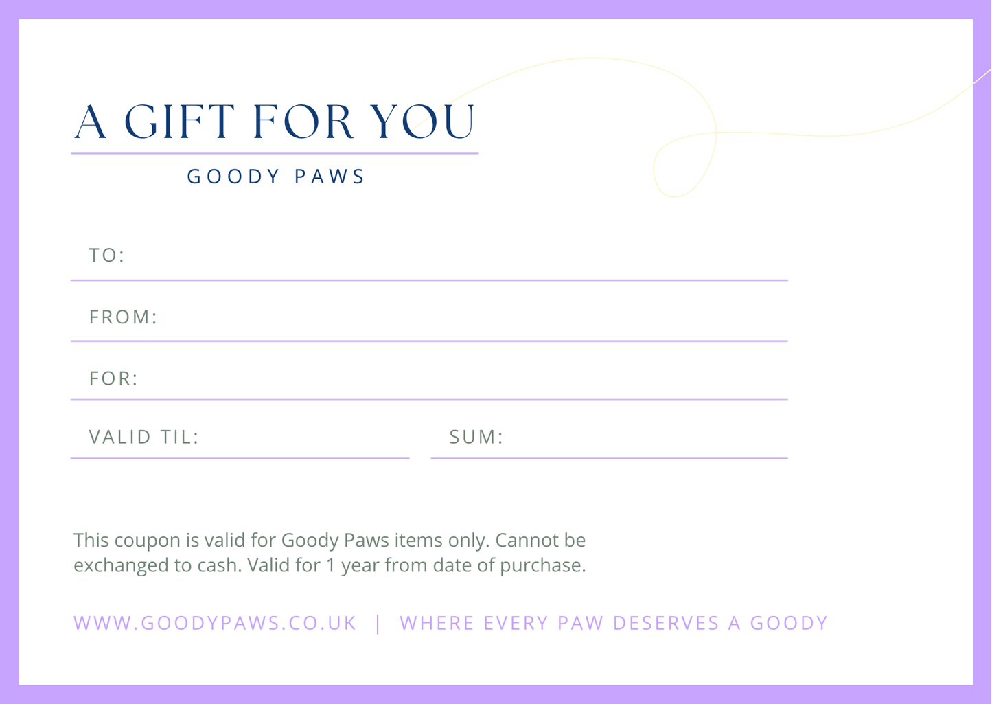 Goody Paws Gift Card
