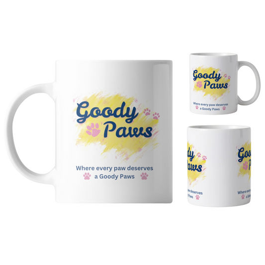 Goody Paws Logo Mug – Sip &amp; Show Your Paw-some Style! ☕🐾