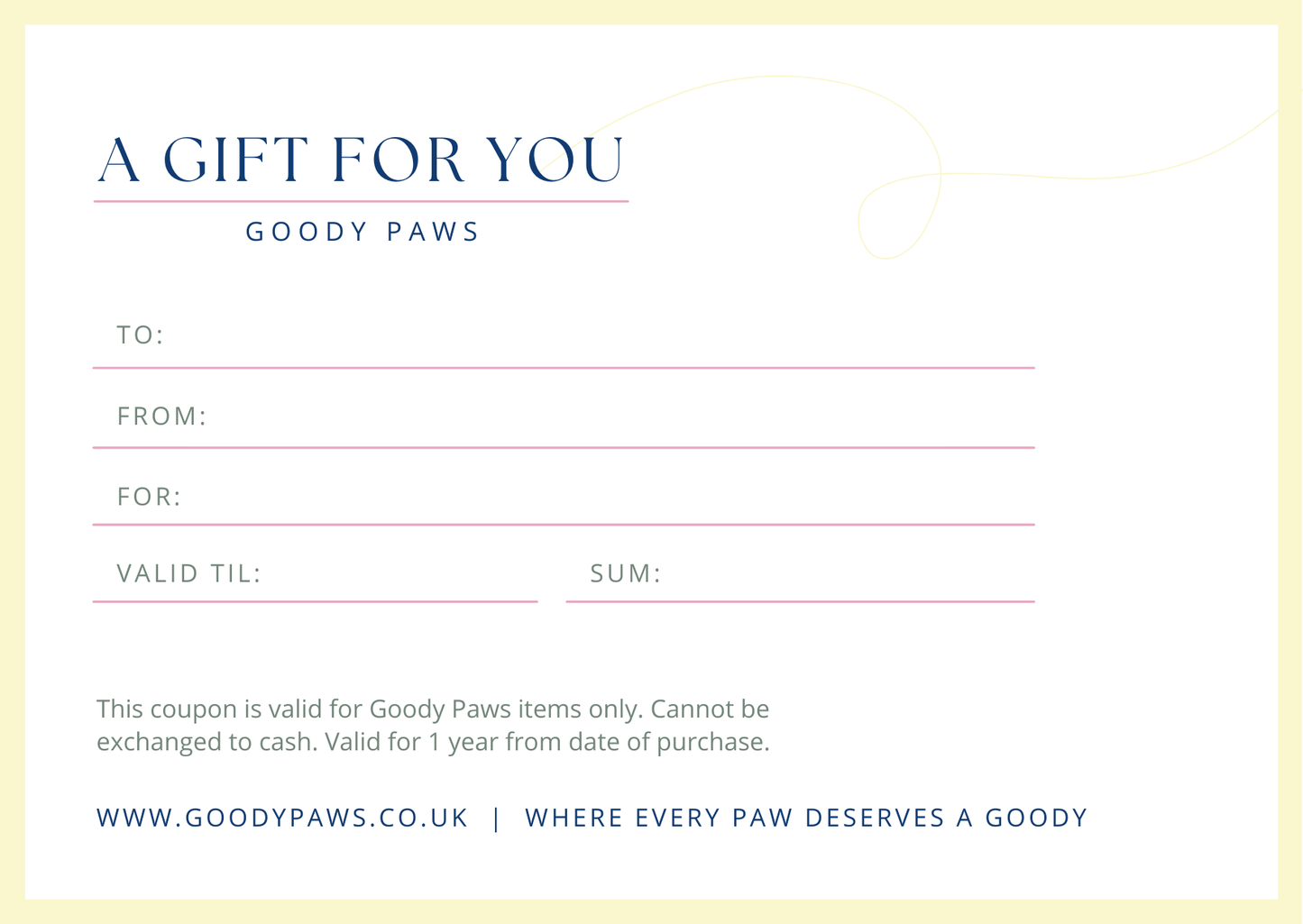 Goody Paws Gift Card