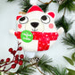 Christmas Squeaky Crinkle Animal Plush Polar Bear Dog Toy