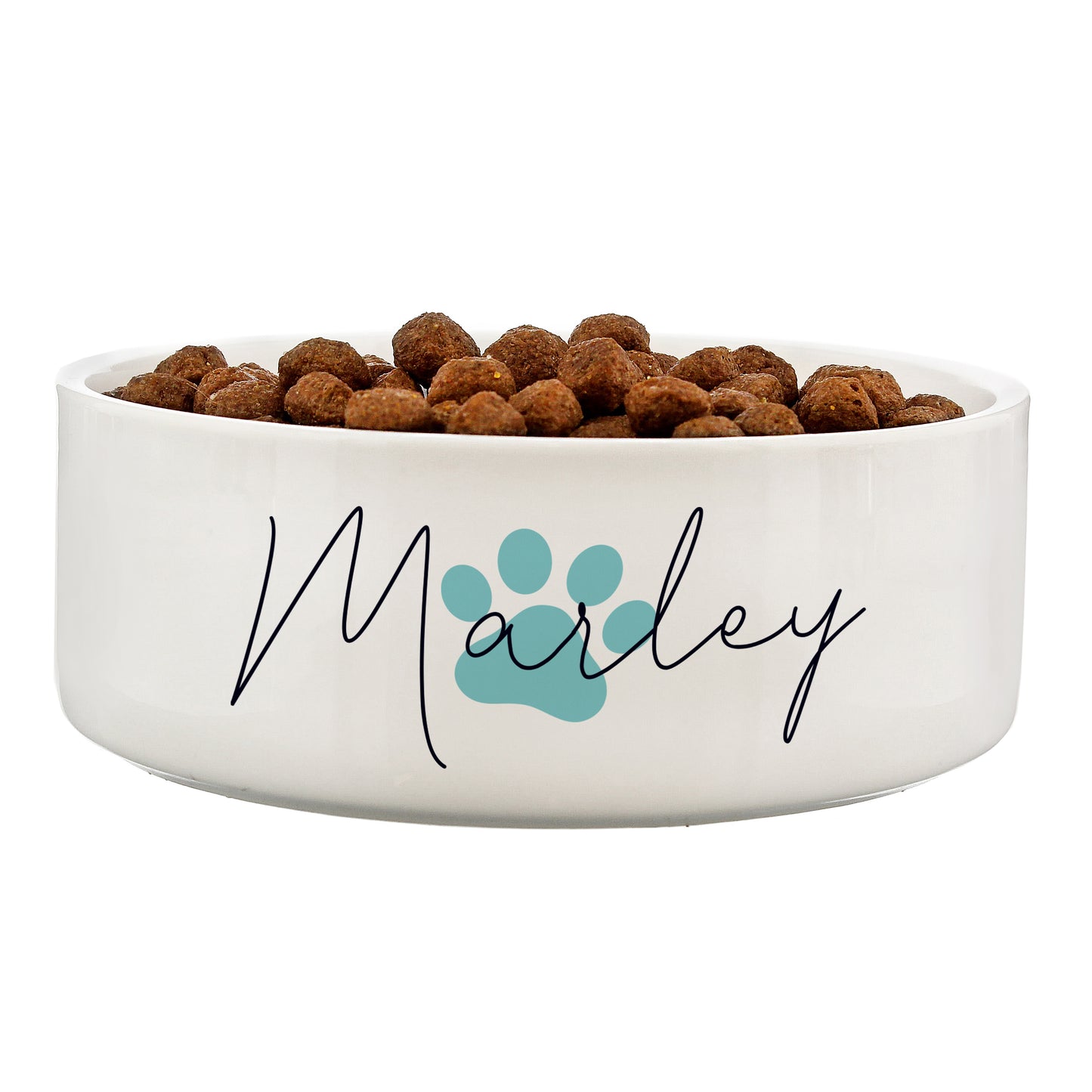 Personalised Blue Paw Print Pet Bowl