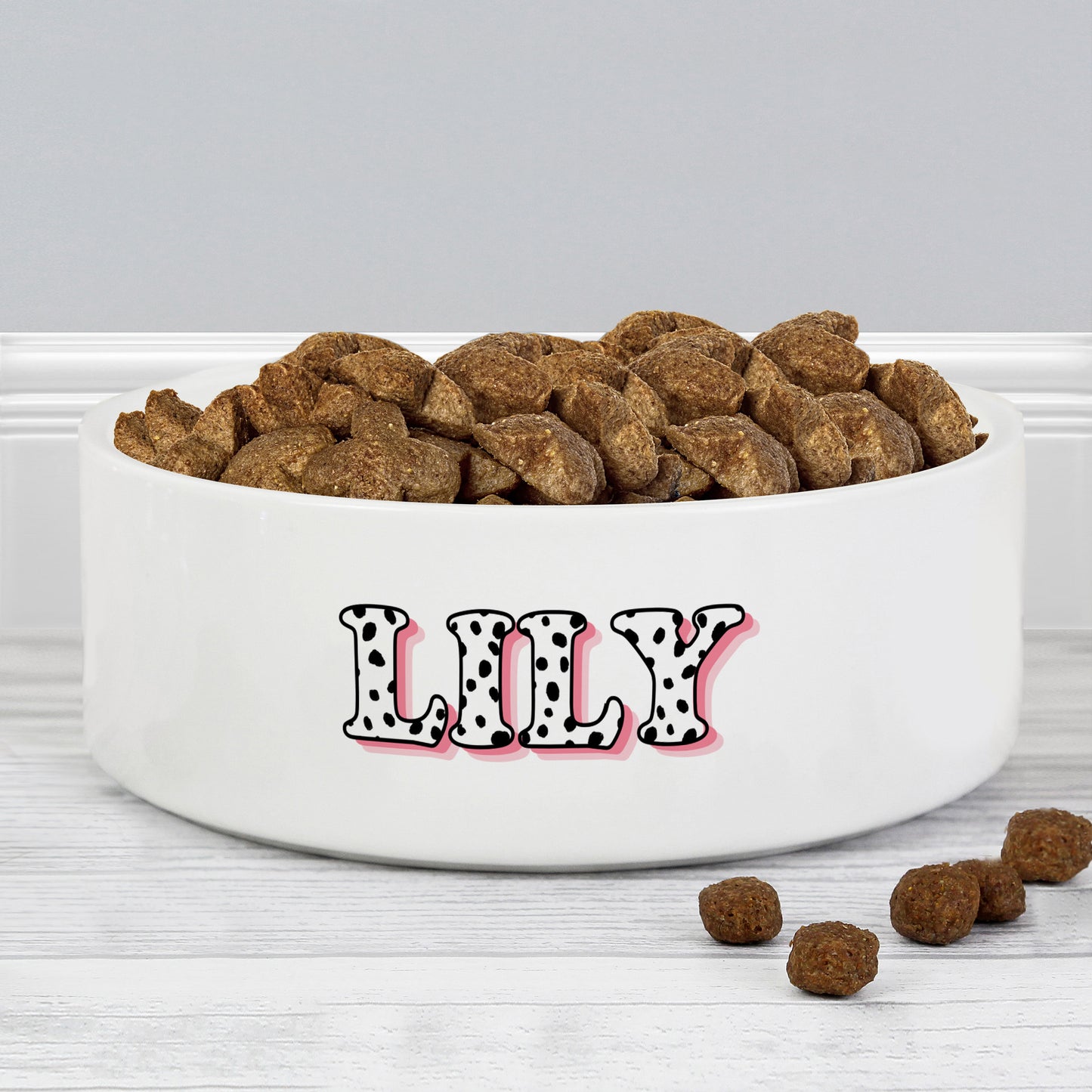 Personalised Pink Spot Pet Bowl